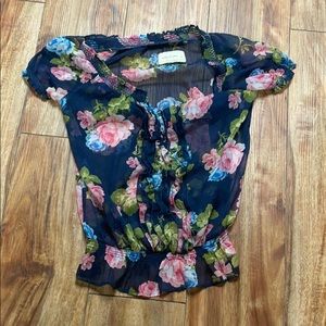 Abercrombie and Fitch ruffled floral blouse
